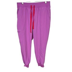 FIGS High Waist Zamora Jogger Scrub Pants in Pink Women's Size LP